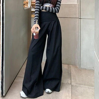 Women Vintage Streetwear Chic Wide Leg Summer Pants
