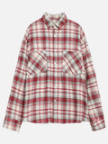 Women Streetwear Cool Color Blocked Grid Chic Cotton Shirt
