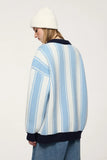 Striped Wheel Star Design Sweater