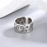 Retro Smile Face Poker Dice Ring