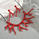 Coral Statement Set Bohemian Tropical Necklaces