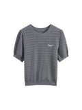 Women Hip Hop Versatile Hollow Texture Knitted T-Shirt