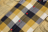 Effortless Retro Patchwork Plaid Long Sleeve Shirt