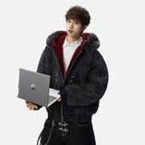 Stylish Warm Fleece Lined Hooded Fur Jacket