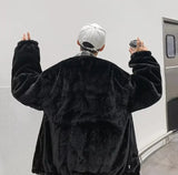 Reversible Warm Double Wool Faux Fur Jacket