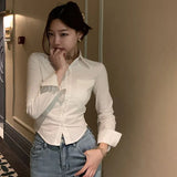 Elegant Korean Slim Blouse Women's Shirt