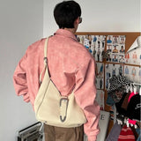 Men Pink Gradient Spring Leather Jacket