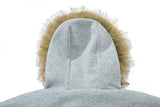 Streetwear Grim Reaper Print Fur Hooded Jacket