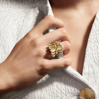 Luxurious Sapphire Sterling Gold Ring