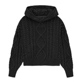 Streetwear Cozy Knitted Hip Hop Hooded Sweater