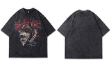 Y2K Black Washed Doberman Graphic Print T-Shirt