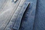 Embroidery Star Patch Washed Denim Jacket