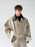 Flattering Chic Pocket Splicing Collar Jacket