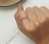 Interlocked Heart Chain Platinum Ring