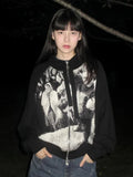 Winter Must-Have Print Zip-Up Sweatshirt