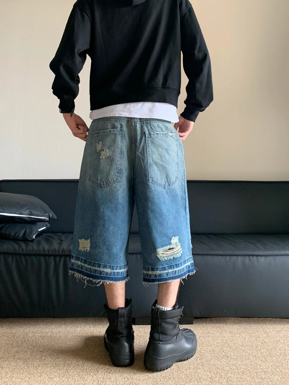Y2k Ripped Washed Jorts