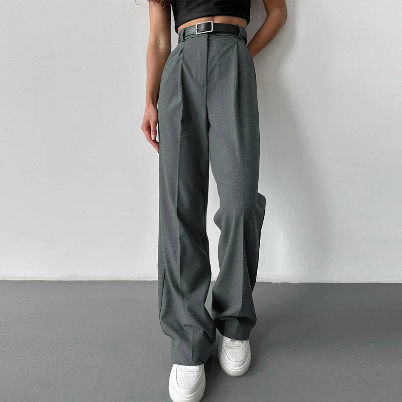 Elegant High Waisted Wide Leg Pants