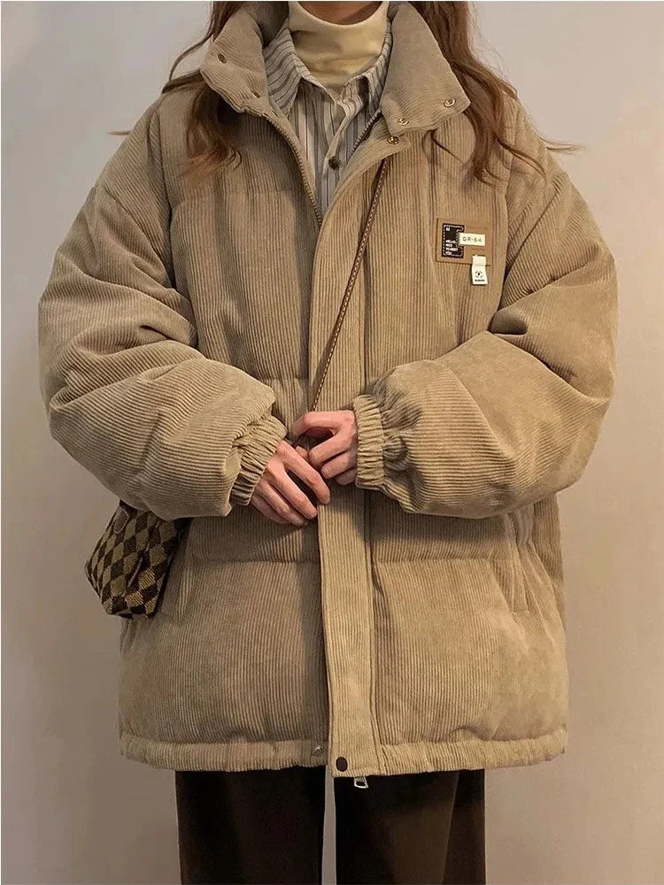 Thick Retro Corduroy Oversized Parkas Jacket