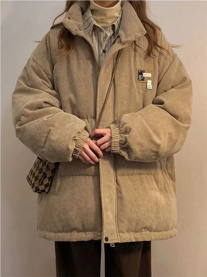 Thick Retro Corduroy Oversized Parkas Jacket