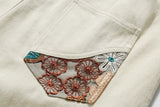 Floral Patchwork Denim Shorts