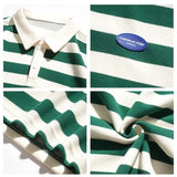 Loose Striped Polo T-shirt