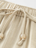 Elastic High Waist Linen Pants