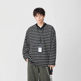 Striped Casual Long Sleeve V-Neck T-Shirt
