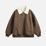 Thickened Fleece Motorcycle Leather Fur Jacket