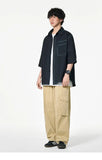 Cloud-Soft Contrast Lapel Casual Shirt