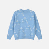 Contrast Patchwork Pentagram Knit Sweater