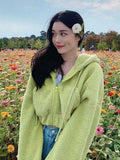 Lamb Wool Solid Zip Up Hoodie