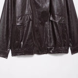 Streetwear Coffee PU Leather Zipper Jacket