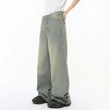 Straight Vintage Green Wide-leg Jeans