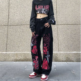Y2K Streetwear Black Hip Hop Oversize Jeans