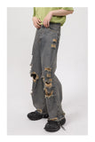 Retro Holes Jeans Denim Pants