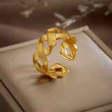 Cross Cutout Stainless Steel Open Ring