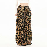 Breathable Leopard Print Drawstring Fleece Sweatpants