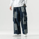 Streetwear Japanese Style Distressed Wide Leg Cargo Jeans