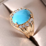 Exquisite Blue Stone Gold Ring