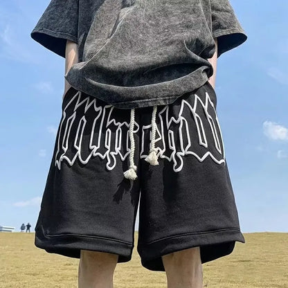 Wide-leg Letter Print Shorts