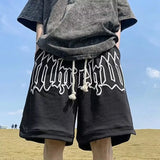 Wide-leg Letter Print Shorts