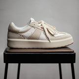 Lace-up Low Beige Sneakers