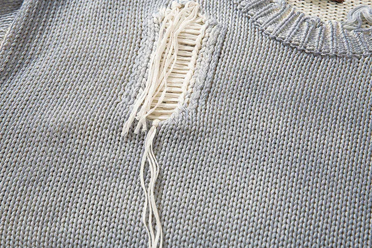 Y2K Ripped Loose Sweater