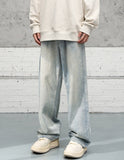Washed Distressed Mid-waist Denim Pants