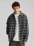 Vintage Plaid Oversize Long Sleeve Shirt