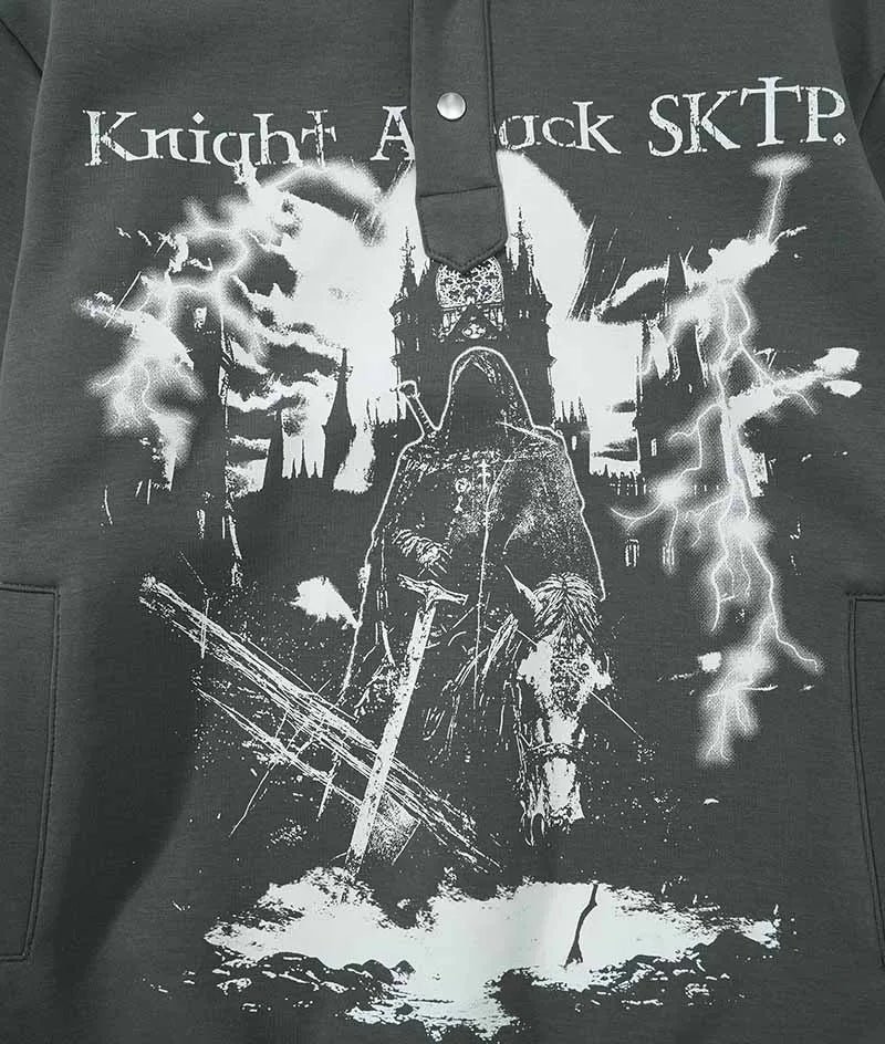 Long-lasting Gothic Printed Loose Hooded Sweatshirt