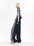 Rope High Waist Baggy Denim Pants
