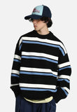 Streetwear Striped Knit Casual Sweater