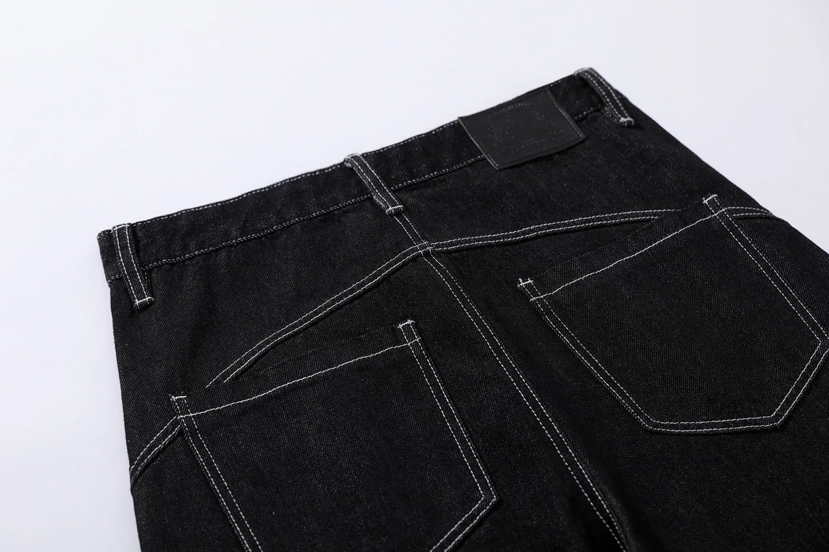 Y2K High Waist Buttoned Boot Cut Denim Jeans