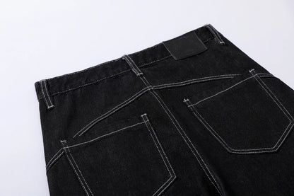 Y2K High Waist Buttoned Boot Cut Denim Jeans